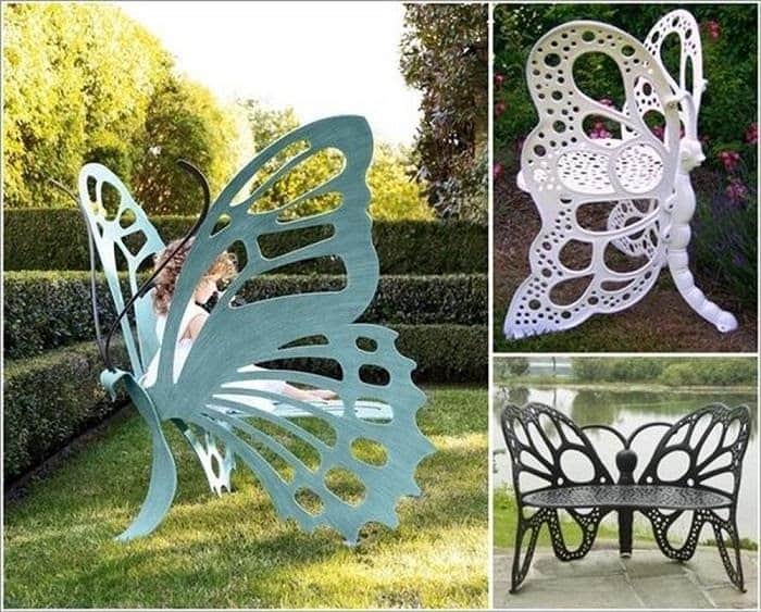 Ghế sắt dài cánh bướm độc lạ