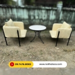 Bộ bàn ghế sofa cafe màu kem LX018